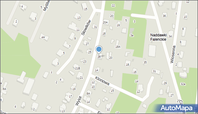 Milanówek, Wylot, 16, mapa Milanówek