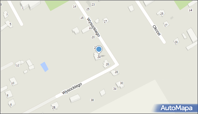 Milanówek, Wysockiego Piotra, 24, mapa Milanówek