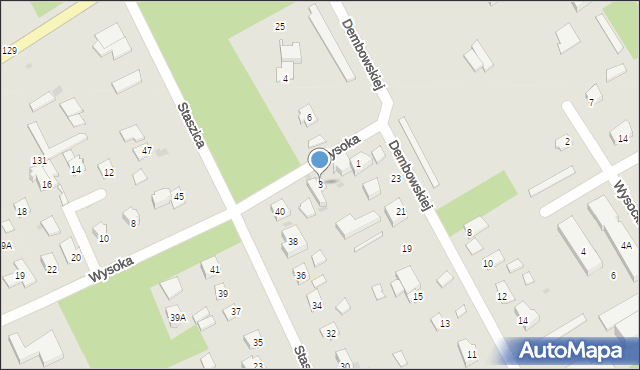 Milanówek, Wysoka, 3, mapa Milanówek