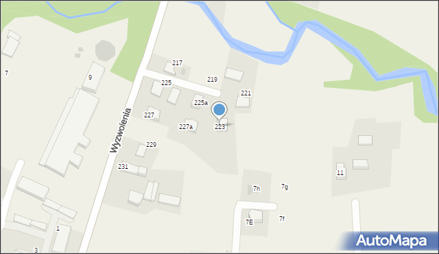 Mizerów, Wyzwolenia, 223, mapa Mizerów