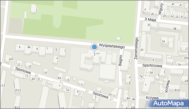 Mława, Wyspiańskiego Stanisława, 1, mapa Mława