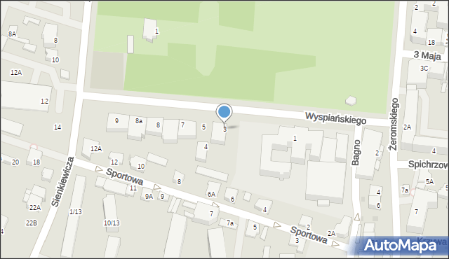 Mława, Wyspiańskiego Stanisława, 3, mapa Mława