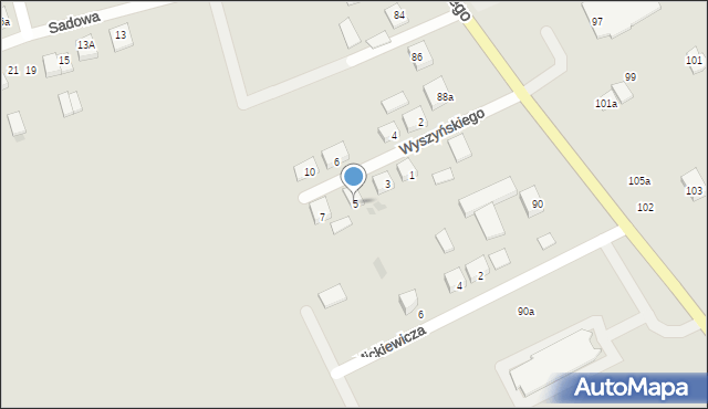 Modliborzyce, Wyszyńskiego Stefana, ks. kard., 5, mapa Modliborzyce