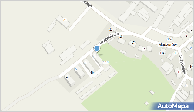 Modzurów, Wyzwolenia, 1a, mapa Modzurów