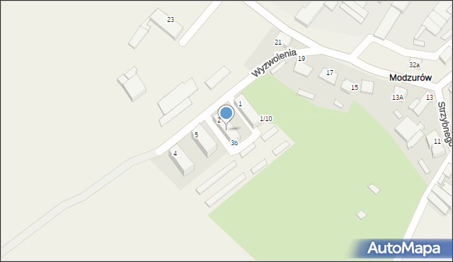 Modzurów, Wyzwolenia, 3a, mapa Modzurów