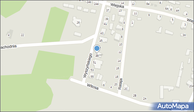 Mońki, Wyszyńskiego Stefana, ks. kard., 49, mapa Mońki