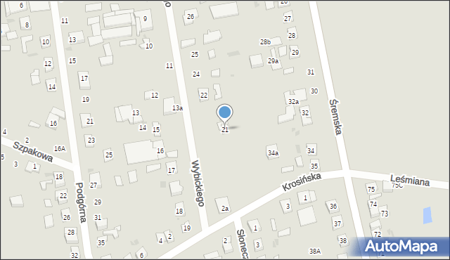 Mosina, Wybickiego Józefa, gen., 21, mapa Mosina