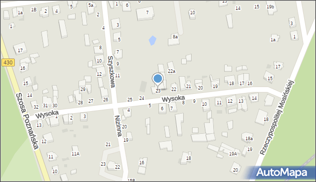 Mosina, Wysoka, 23, mapa Mosina
