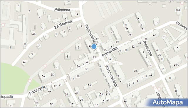 Myślibórz, Wyszyńskiego Stefana, ks. kard., 13, mapa Myślibórz