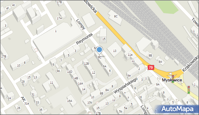Mysłowice, Wyspiańskiego Stanisława, 6C, mapa Mysłowice