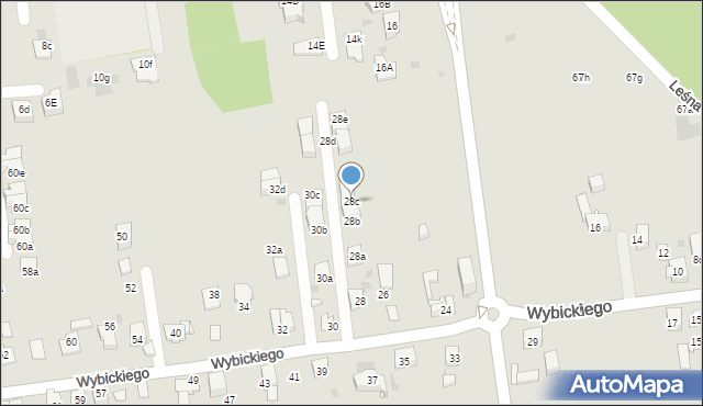 Mysłowice, Wybickiego Józefa, gen., 28c, mapa Mysłowice