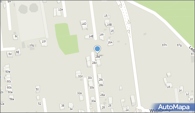 Mysłowice, Wybickiego Józefa, gen., 28e, mapa Mysłowice