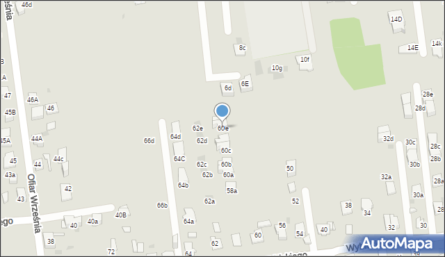 Mysłowice, Wybickiego Józefa, gen., 60e, mapa Mysłowice