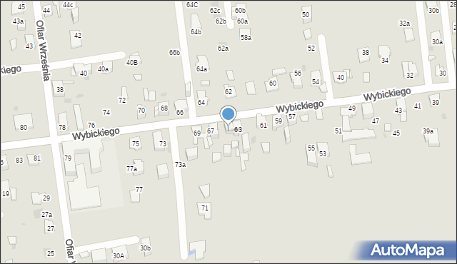 Mysłowice, Wybickiego Józefa, gen., 65, mapa Mysłowice