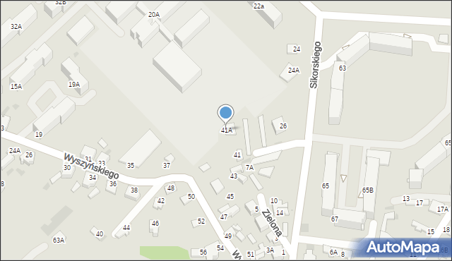 Myszków, Wyszyńskiego Stefana, ks. prym. kard., 41A, mapa Myszków