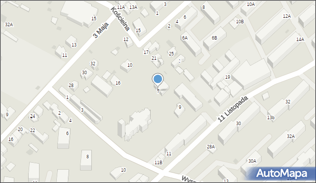 Myszków, Wyszyńskiego Stefana, ks. prym. kard., 7, mapa Myszków