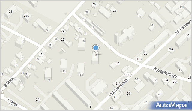 Myszków, Wyszyńskiego Stefana, ks. prym. kard., 8, mapa Myszków