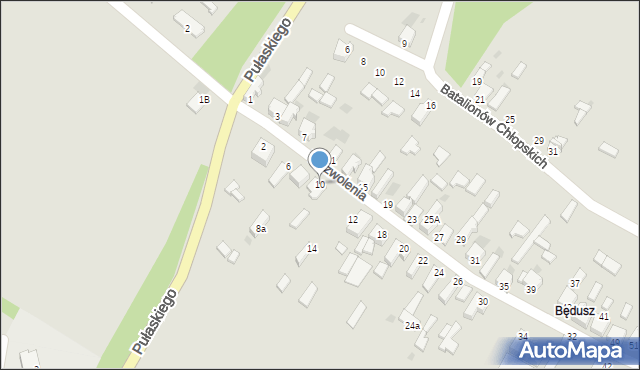 Myszków, Wyzwolenia, 10, mapa Myszków