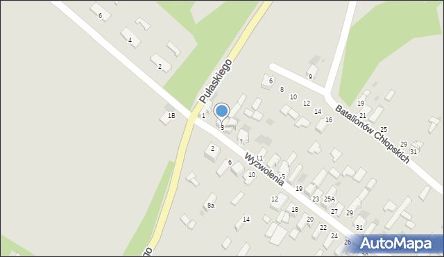 Myszków, Wyzwolenia, 3, mapa Myszków