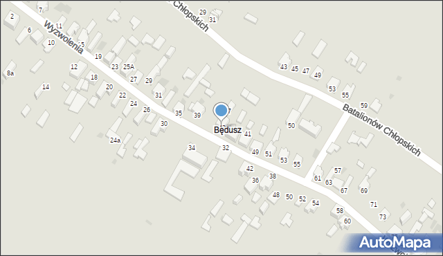 Myszków, Wyzwolenia, 43, mapa Myszków