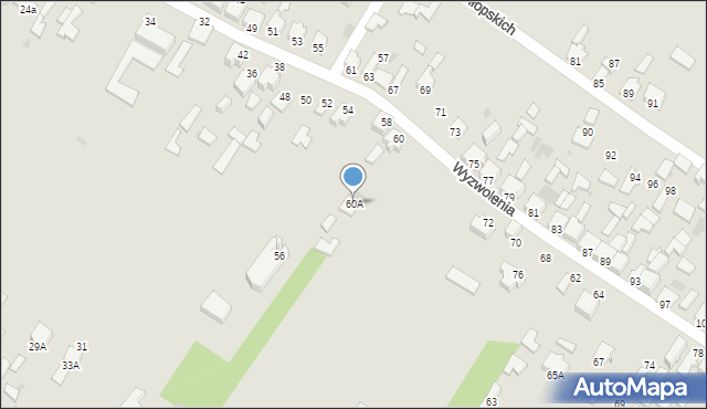 Myszków, Wyzwolenia, 60A, mapa Myszków
