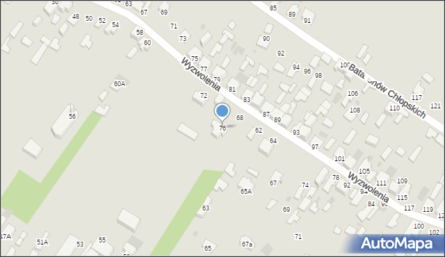 Myszków, Wyzwolenia, 76, mapa Myszków