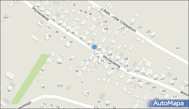 Myszków, Wyzwolenia, 88, mapa Myszków