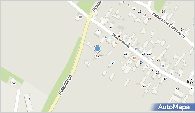 Myszków, Wyzwolenia, 8a, mapa Myszków