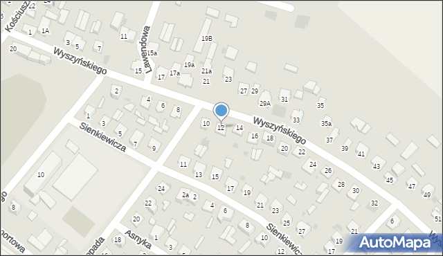 Nisko, Wyszyńskiego Stefana, ks. prym. kard., 12, mapa Nisko