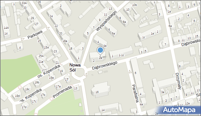 Nowa Sól, Wyspiańskiego Stanisława, 2a, mapa Nowa Sól