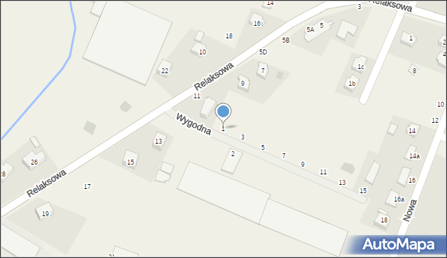 Nowa Wieś Wrocławska, Wygodna, 1, mapa Nowa Wieś Wrocławska