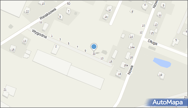 Nowa Wieś Wrocławska, Wygodna, 11, mapa Nowa Wieś Wrocławska