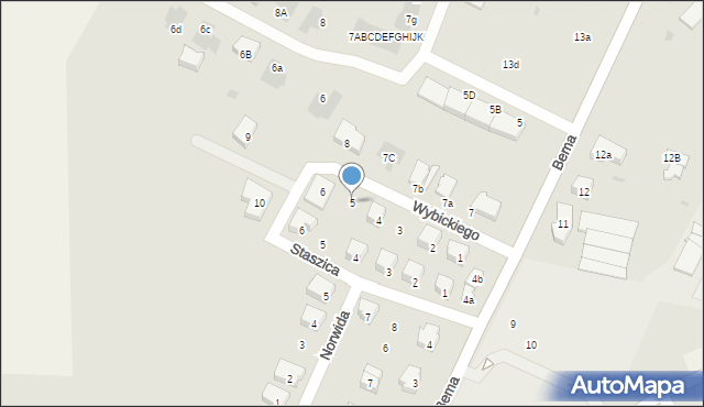 Nowogard, Wybickiego Józefa, gen., 5, mapa Nowogard