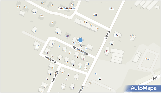 Nowogard, Wybickiego Józefa, gen., 7a, mapa Nowogard