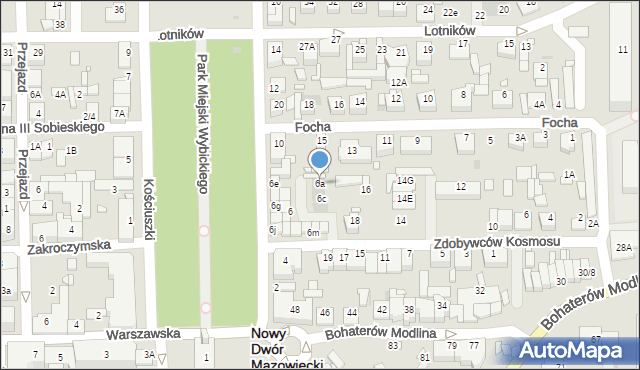 Nowy Dwór Mazowiecki, Wybickiego Józefa, gen., 6a, mapa Nowy Dwór Mazowiecki