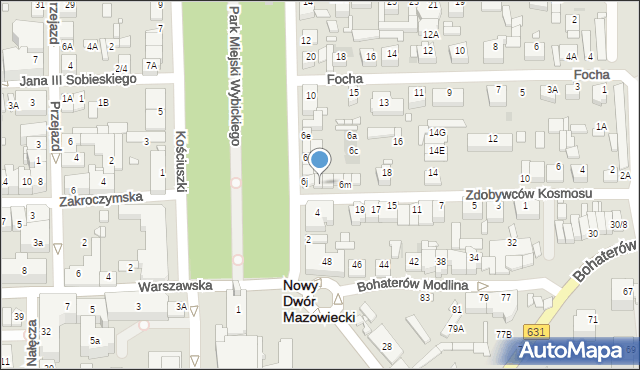 Nowy Dwór Mazowiecki, Wybickiego Józefa, gen., 6k, mapa Nowy Dwór Mazowiecki