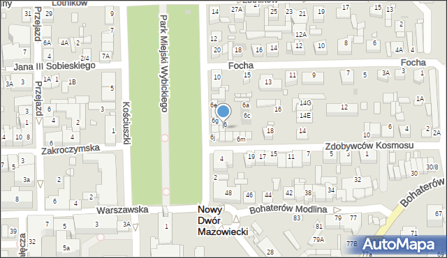 Nowy Dwór Mazowiecki, Wybickiego Józefa, gen., 6r, mapa Nowy Dwór Mazowiecki