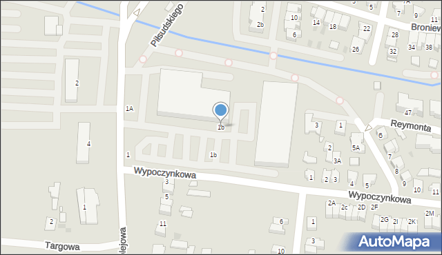 Nowy Tomyśl, Wypoczynkowa, 1b, mapa Nowy Tomyśl