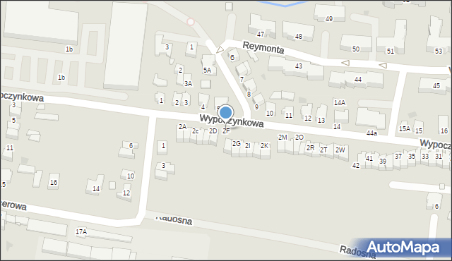 Nowy Tomyśl, Wypoczynkowa, 2F, mapa Nowy Tomyśl