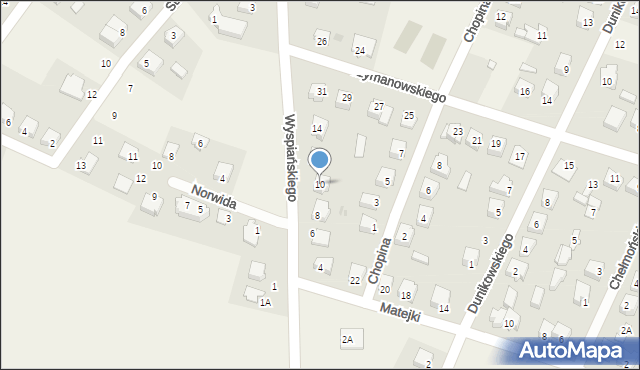 Olszewo-Borki, Wyspiańskiego Stanisława, 10, mapa Olszewo-Borki