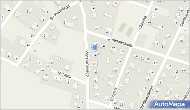 Olszewo-Borki, Wyspiańskiego Stanisława, 14, mapa Olszewo-Borki