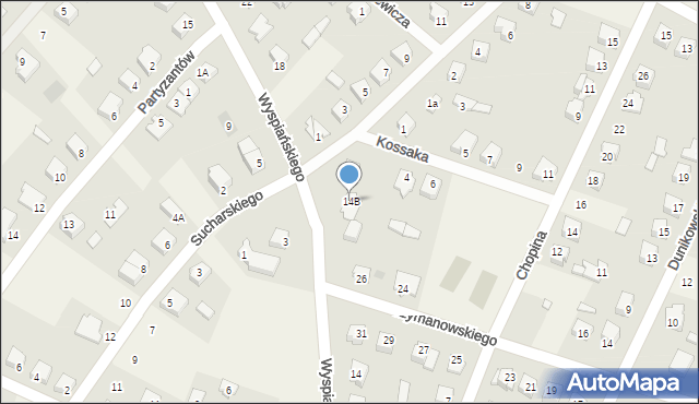 Olszewo-Borki, Wyspiańskiego Stanisława, 14B, mapa Olszewo-Borki