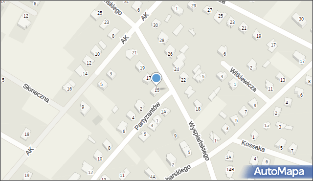 Olszewo-Borki, Wyspiańskiego Stanisława, 15, mapa Olszewo-Borki