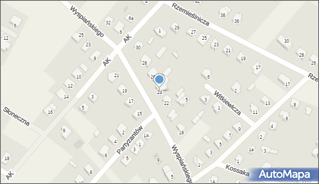 Olszewo-Borki, Wyspiańskiego Stanisława, 24, mapa Olszewo-Borki