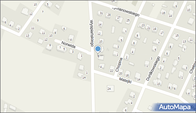 Olszewo-Borki, Wyspiańskiego Stanisława, 6, mapa Olszewo-Borki