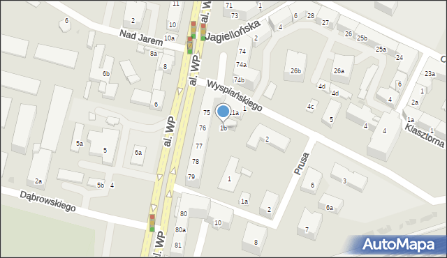 Olsztyn, Wyspiańskiego Stanisława, 1b, mapa Olsztyna