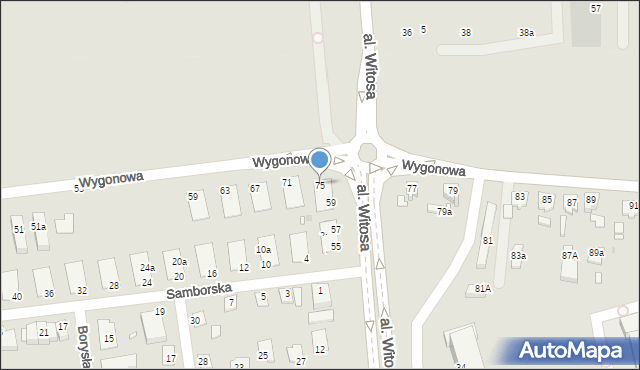 Opole, Wygonowa, 75, mapa Opola