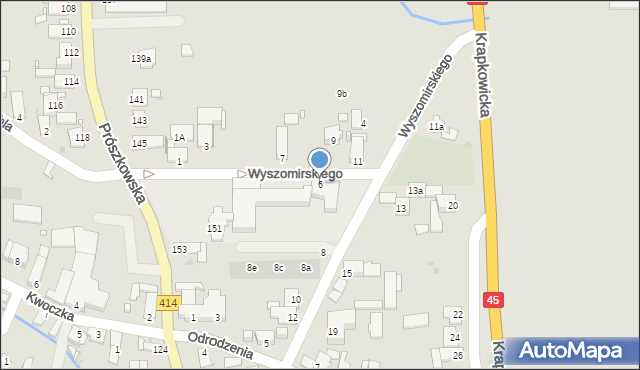 Opole, Wyszomirskiego Bogumiła, 6, mapa Opola