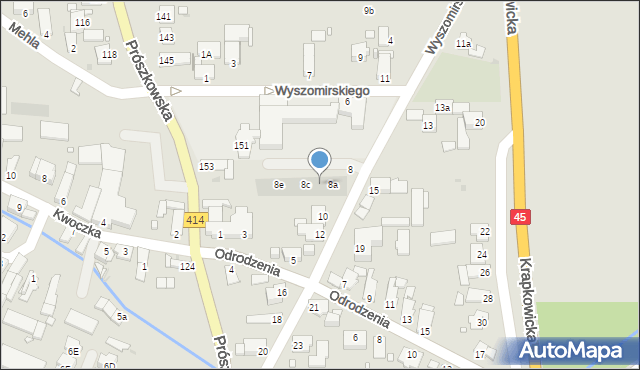 Opole, Wyszomirskiego Bogumiła, 8b, mapa Opola