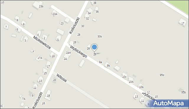 Orzesze, Wybickiego Józefa, gen., 26, mapa Orzesze